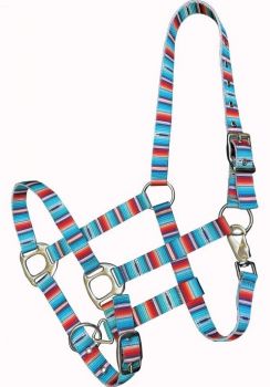 Showman Premium nylon Horse sized serape print halter with nickel plated hardware